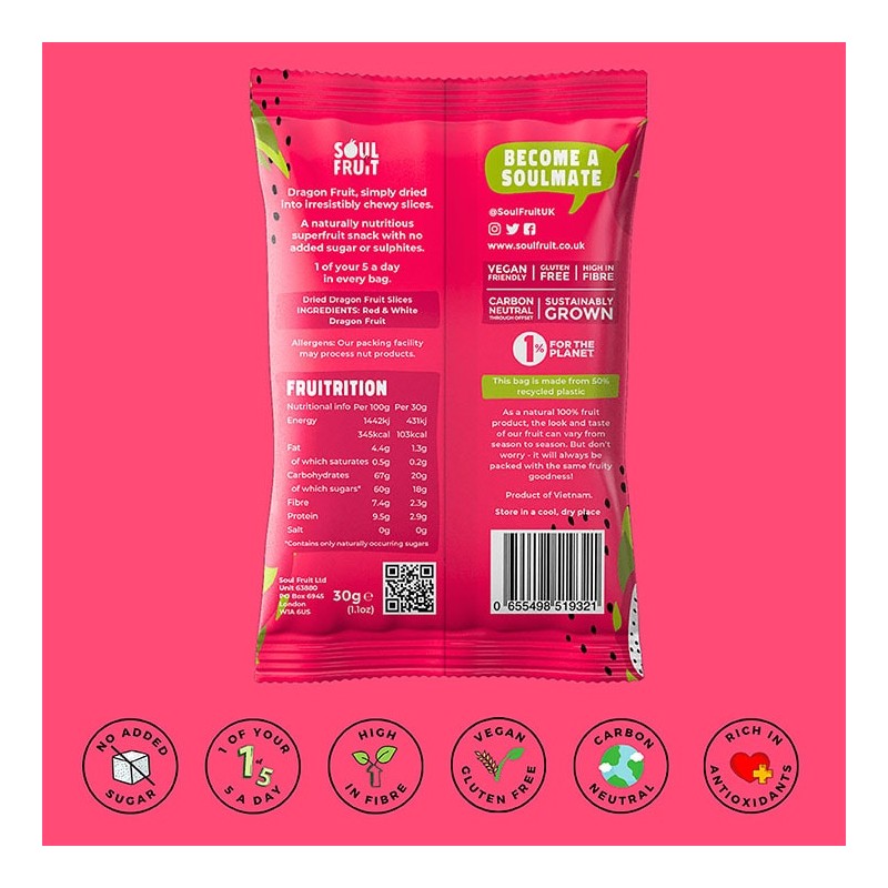 Soul Fruit Soft Dragon Fruit Slices