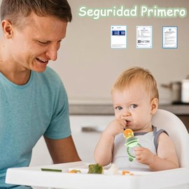 EHRHDKNS Bandeja Congeladora de Alimentos para Bebés Sin BPA, Adecuado para la Introducción Segura de Alimentos, Fruta y Papillas a Partir de los 4 Meses, Fortalece los Dientes del Bebé y le Ayuda a Comer Sano (Verde, Sonriente)