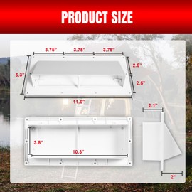 BIG RED RV Vent Cover,RV Exhaust Vent Cover,Camper Stove Cover,RV Range Hood Vent Cover for RV,Trailer and Motorhome,White (Include 10 Pcs Screws),ARHV9006R