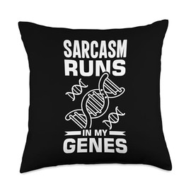 Sarcasm Dna Test Genetic Testing Crispr Microbiology Throw Pillow