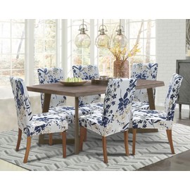 SPRINGRICO Chair Covers for Dining Room Set of 4, Stretch Dining Chair Cover, Washable Spandex Kitchen Parsons Chair Slipcovers, Removable Seat Protector for Home or Party (4Pack, Garden of Eden)