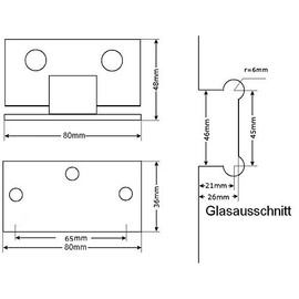 Stainless Steel 6 mm 8 mm Glass Door Hinge Shower Door Fitting