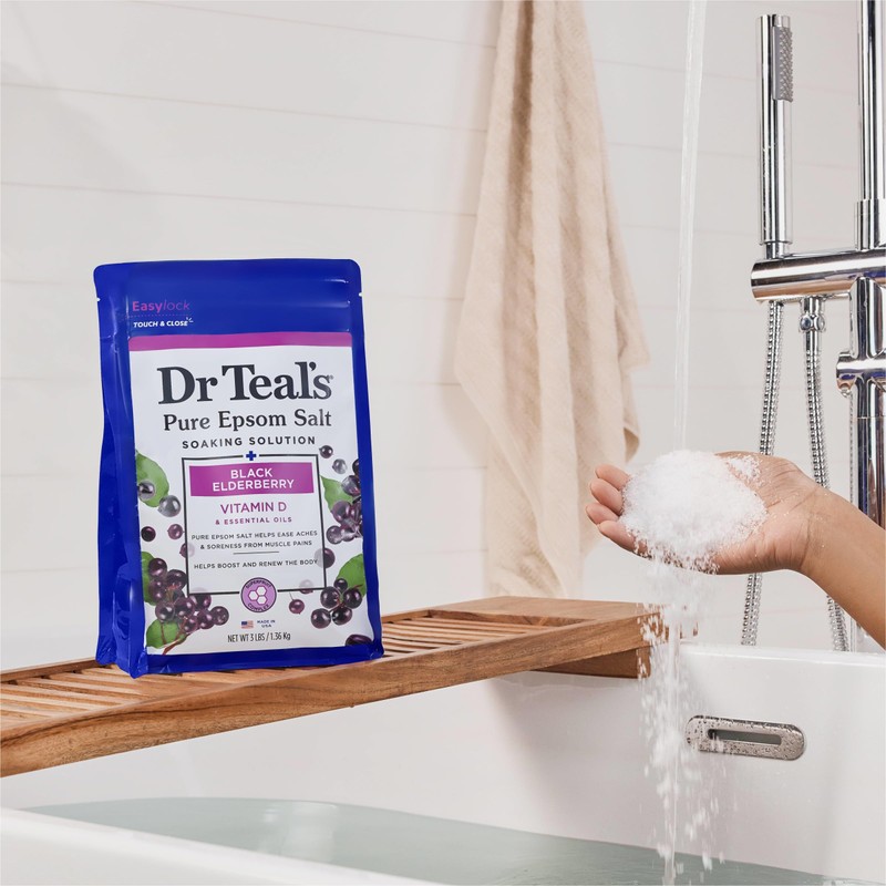 Dr Teal's Salt Soak with Pure Epsom Salt, Elderberry, 3