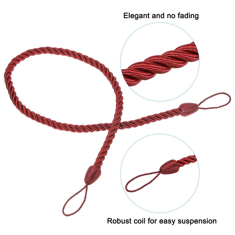 PATIKIL Curtain Tiebacks Ropes, 2 Pack Decorative Tie Backs Braided