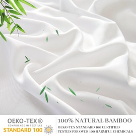 YIYEA Cooling Sheets, 100% Viscose Derived from Bamboo Sheets Full Size Set, Luxury 600TC Full Size Bed Sheets, 16" Deep Pocket, Breathable, Silky Soft, Perfect for Hot Sleepers (White)