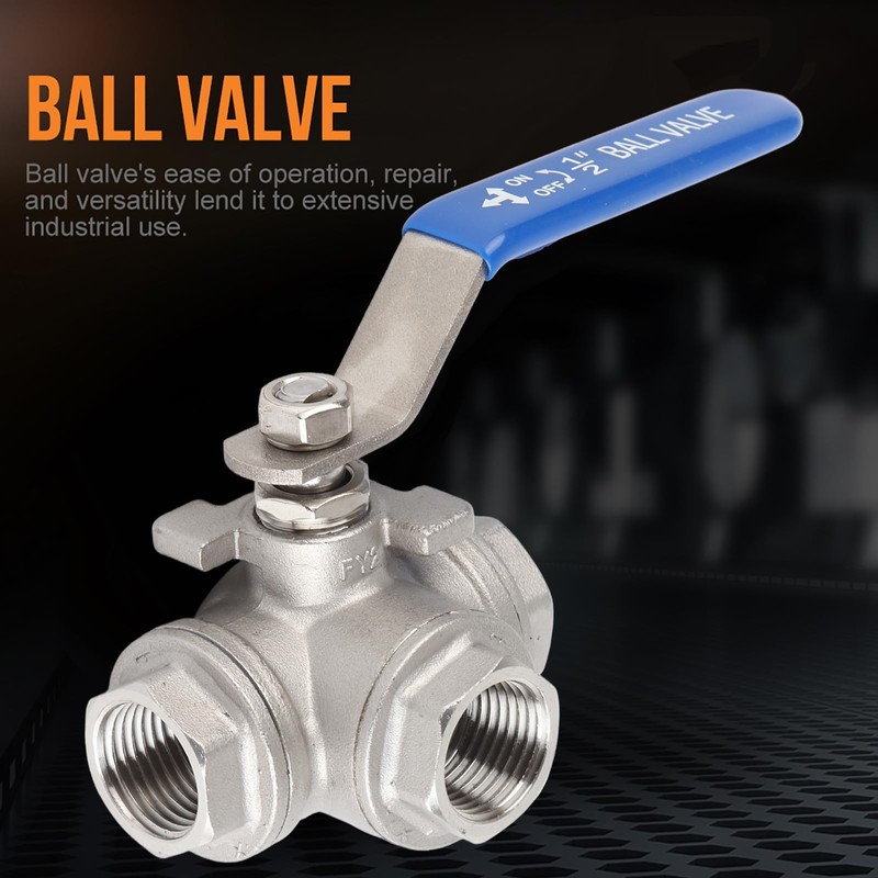 3-Way Valve, Ball Valve 1/2 Inch, DN20 (1/2 Inch) Three-Way