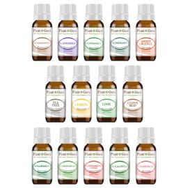 Essential Oil Set 14-10 ml Therapeutic Grade 100% Pure Frankincense, Lavender, Peppermint, Rosemary, Orange, Tea Tree, Eucalyptus, Grapefruit, Lemon, Lime, Clove, Spearmint, Lemongrass, Cinnamon