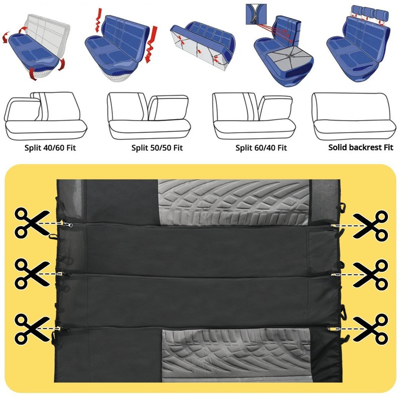 CANITU For Hyundai Car Seat Covers Cloth 5-Seats Full Set