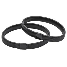Cosswe Anti-Rutsch Hemdärmel Metall Armbänder, Ärmelhalter Anti Rutsch Elastische Metallarmbänder Holders Armband 1 Paar(Schwarz)