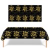 3 Pack 18th Birthday Tablecloth Decorations for Men Women, Black