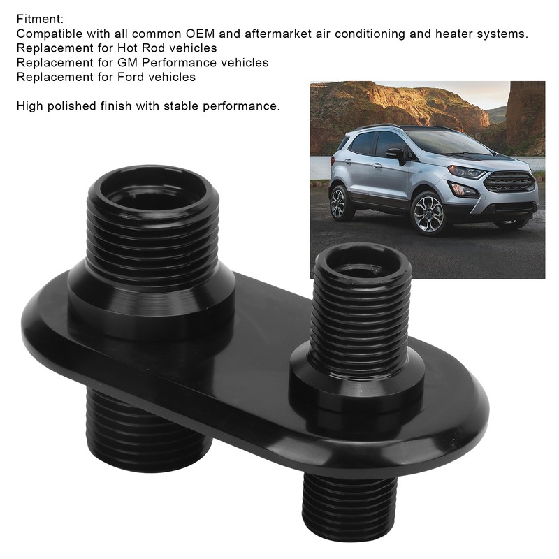 Car 2‑Port Air Conditioner Bulkhead Connector Universal Modification Replacement for