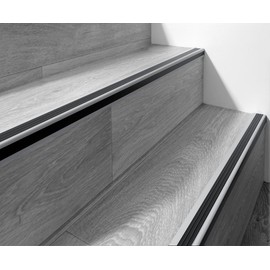 Proflex Anti-Slip Stair Edge Protectors - 2 Inches x 36 Inches - 15-Pack – Silver/Black - Easy Peel-and-Stick Application - Indoor and Outdoor Use