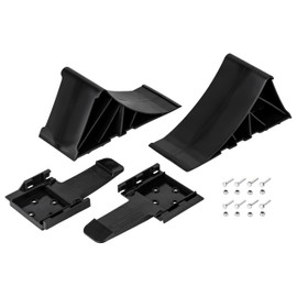 AUTOLIGHT 24 Set of 2 wheel chocks with holder and mounting brake wedges inhibitor shoes support for car trailers and caravans up to 1.6 tonnes axle load