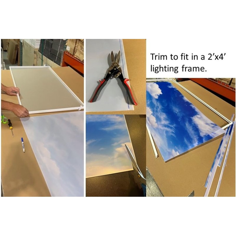 Fluorescent Light Covers, Sky & Clouds 23.75 x 47.75 inches,