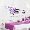 MagiMural Beautiful Eyelash Eyes Wall Stickers, Purple Flying Butterfly Peel