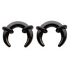 Zaya Body Jewelry Pair of Black Ear Pinchers Crescents Horseshoes