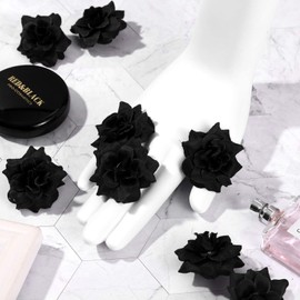 NUOBESTY Artificial Roses, Black, Black Roses, 50 Pieces, Diameter 1.8 inches (4.5 cm), Flower Head, DIY Handicrafts, Decoration, Rose Wedding Anniversary, Mother's Day, Never Withered Flowers