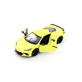 Showcasts 2020 Corvette C8 Stingray Hardtop Sports Car, Yellow 71360YL - 1/24 Scale Diecast Model Car