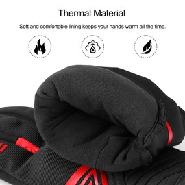 INBIKE IM902W Motorcycle Gloves Men Women Winter Warm Waterproof Windproof with Hard Protection Motocross Motorcycle Gloves Men Black/Red L