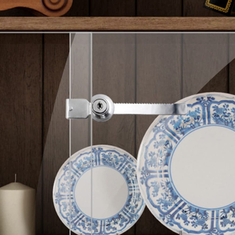 Sliding Display Door Ratchet Lock, Cabinet Door Locks for Drawer