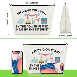 Funny Wedding Officiant Gift Makeup Bag Officiant Proposal Gift Bridal Party Presents for Women Sister Bestie Best Friend Wife Cosmetic Bag Christmas Birthday Presents Wedding Travel Cosmetic Pouch