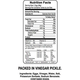 Herb's Pickled Eggs 67 oz Gallon size plastic jar Packed In Vinegar