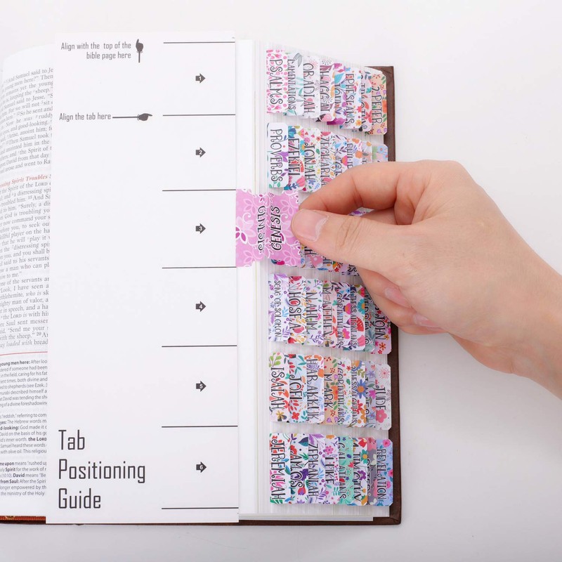 Decorative Catholic Bible Tabs, Floral Bible tabs, 90 tabs in