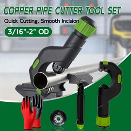 Pipe Cutter, Tubing Cutter Set 3/16" to 2" Outer Diameter, Copper Pipe Cutter, Tube Cutter with Deburring Tool, Copper Cutter, Pipe Cutter Tool for Copper, and Thin Stainless Steel Tube