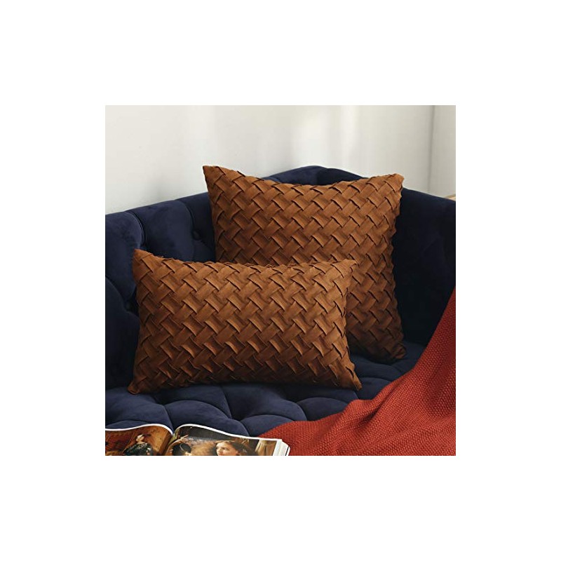 vctops Boho Basket Weave Pattern Decorative Throw Pillow Cover Super