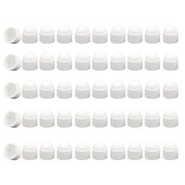 Hex Nut Cover, 50 Pcs 13 mm Plastic Dome Bolt Nut Protection Caps Cover for Bolts, Hex Hexagon Screws, No Thread, (White M8*13 * 15)