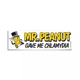 Two Bit Press Mr. PEANUT Chlamydia Bumper Sticker - Funny Vintage Style - Vinyl Decal 80s 90s