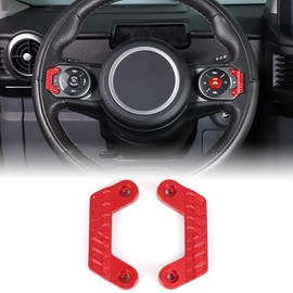 2 protectores de volante compatibles con INEOS Grenadier 2022-2025 de aleación de aluminio para volante, almohadillas para orejas de mal contacto (rojo)