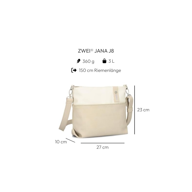Zwei Jana J8 Women's Crossbody Bag 3 Litre Bi-Colour Canvas