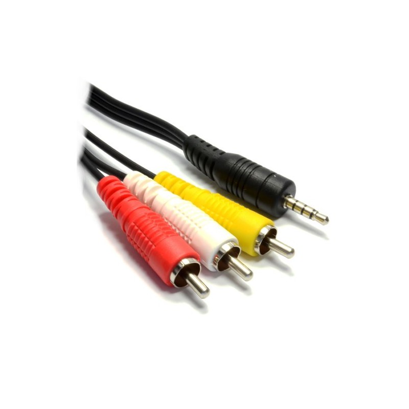 kenable 3.5mm 4 Pole Jack Plug to 3 x RCA