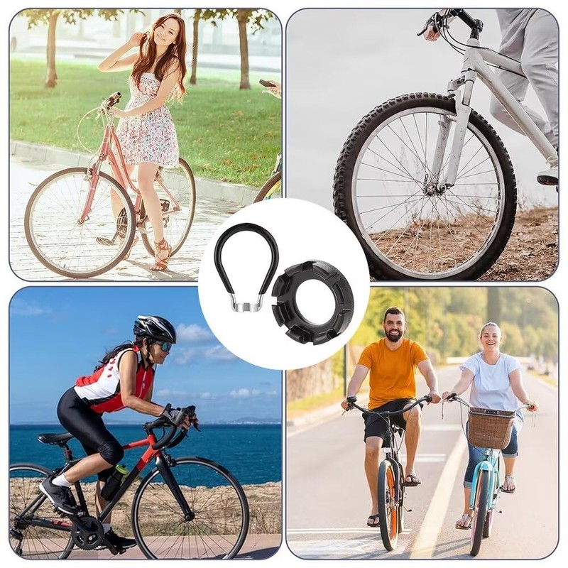 WOLMIK 2 Pcs Bicycle Spoke Wrench Tool - 6-in-1 Bike