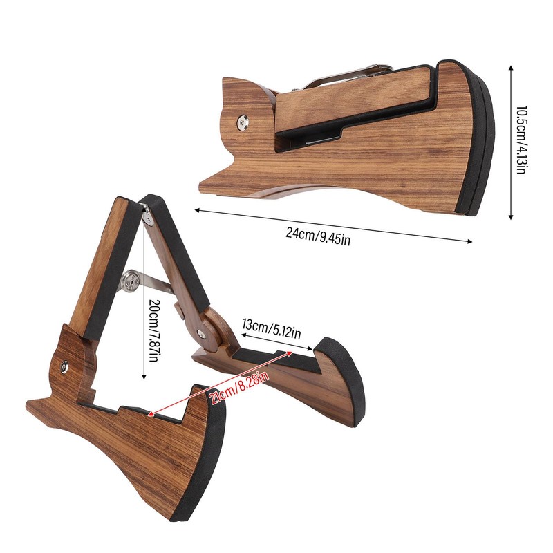 Foldable Wooden Guitar Stand, Suitable for Acoustic, Electric, and Bass