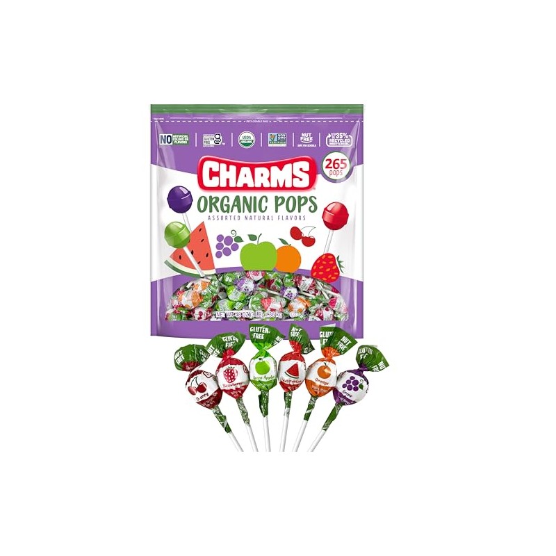 Charms Organic Pops (265 Count) – USDA Organic Fruit Candy