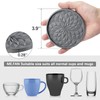 ME.FAN Silicone Coasters with Holder,[6 Pack] Drinking Coasters - Cup
