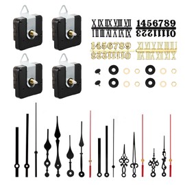 QIMEI-SHOP Clock Movement for Wall Clock Silent Quartz Movement with 6 Sets Clock Hands 4 Sets of Numbers High Torque Long Wave for DIY Repair Replacement