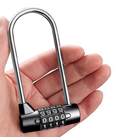 Qrity Cabinet Locks, Refrigerator Lock, 4 Digit Combination Padlock, Lengthened Beam Locker, Wardrobe Lock Gym Locker