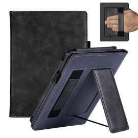 UTJCNVC Funda 7 Pulgadas para Kindle Paperwhite 12a Generación,Accesorios Kindle,función Encendido y Apagado automático,Funda Kindle Paperwhite de Soporte Plegable Ligero con Correa Mano. (Negro)