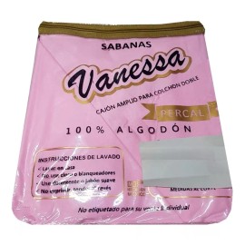 Vanessa Sabana Queen Size 100% Algodon Percal Rosa Vanessa