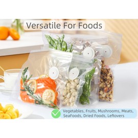 MOOSYS 30 Upgraded Reusable Vacuum Sealer Bags(20p 8"X8", 10p 10"X11") + 2 Clips, 1 Year Airtight, For Food Preservation and Storage, Sous Vide Cooking, BPA Free, Reinforced, 7.5mil Thick (No Pumper)