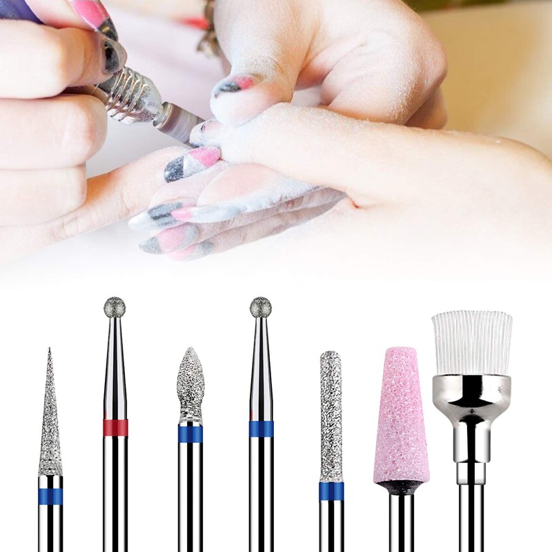 GreenLife 7pcs Nail Drill Bits Kit Emery Diamond Bit Set
