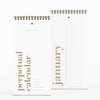 Bliss Collections Perpetual Calendar, Important Dates to Remember, Gold Sprial