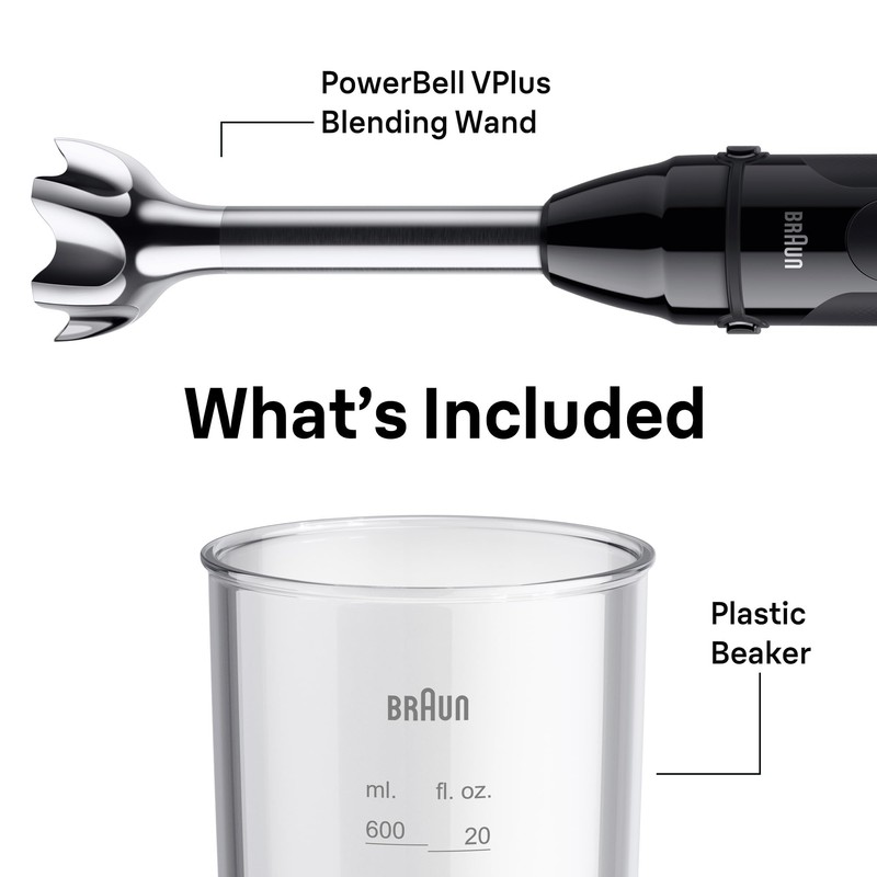 Braun MQ50001M MultiQuick 5 Vario Hand Blender, Black