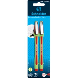 Schneider 79002, Fineliner xpress, 0.8, Pack of 2, Red