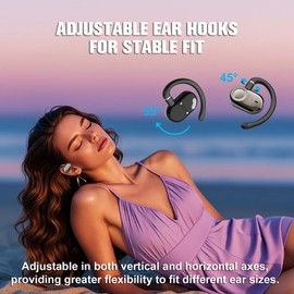 Ows Hanging Earphones 5.4 Bluetooth Outside The Ear Wireless Earbuds Out of Ear Earless Headphones Bluetooth Open Outer Ear Headphones Open Ear Buds Ear Hanging Headset Bone Conduction Earbuds