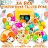 LINAYE 24 Packs Prefilled Easter Eggs with Toys Inside -