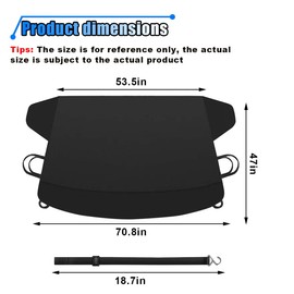 Car Windshield Cover for Ice and Snow, 71"×47" Thicken Oxford Car Waterproof Ice Removal Sunshade Windshield Protector, Winter Frost Cover Windshield Snow Cover Accessories for All Weather (Large)